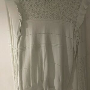 Express White Lace Knit Top